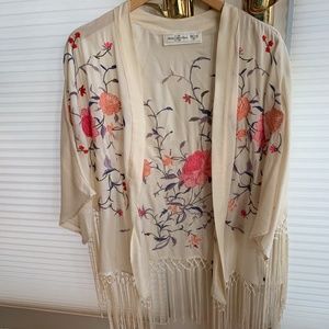 Tunic Top with Embroidery and Fringe